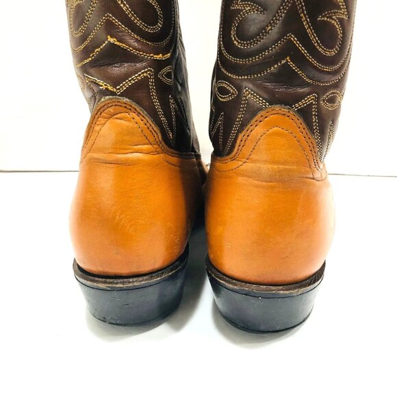 Acme Circle A Mens 9.5D Western Leather Boots USA Cowboy Ringo Tooled Ranch‎ main image 7